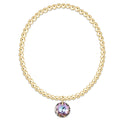Classic Gold 3mm Bracelet - Reflection Charm - 06