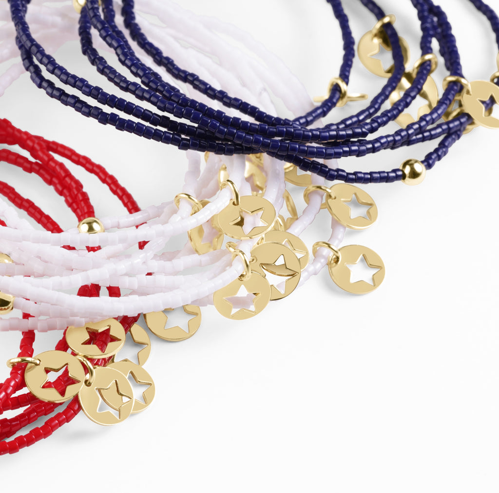Hope Classic Bracelet - Navy - Star Small Gold Disc