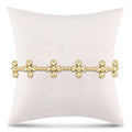 Signature Cross Sincerity Pattern 2.5mm Bead Bracelet - Classic Beaded Signature Cross Gold - 4mm Bead Gold