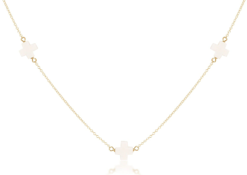 Choker Simplicity Chain Gold - Signature Cross Off-White
