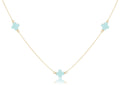 choker simplicity chain gold - signature cross turquoise