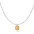 Choker Classic Sterling Mixed Metal 2mm Bead - Inspire Small Gold Charm
