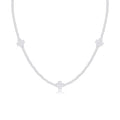 15" Choker Signature Cross Sterling Pattern 2mm Bead - Signature Cross Sterling