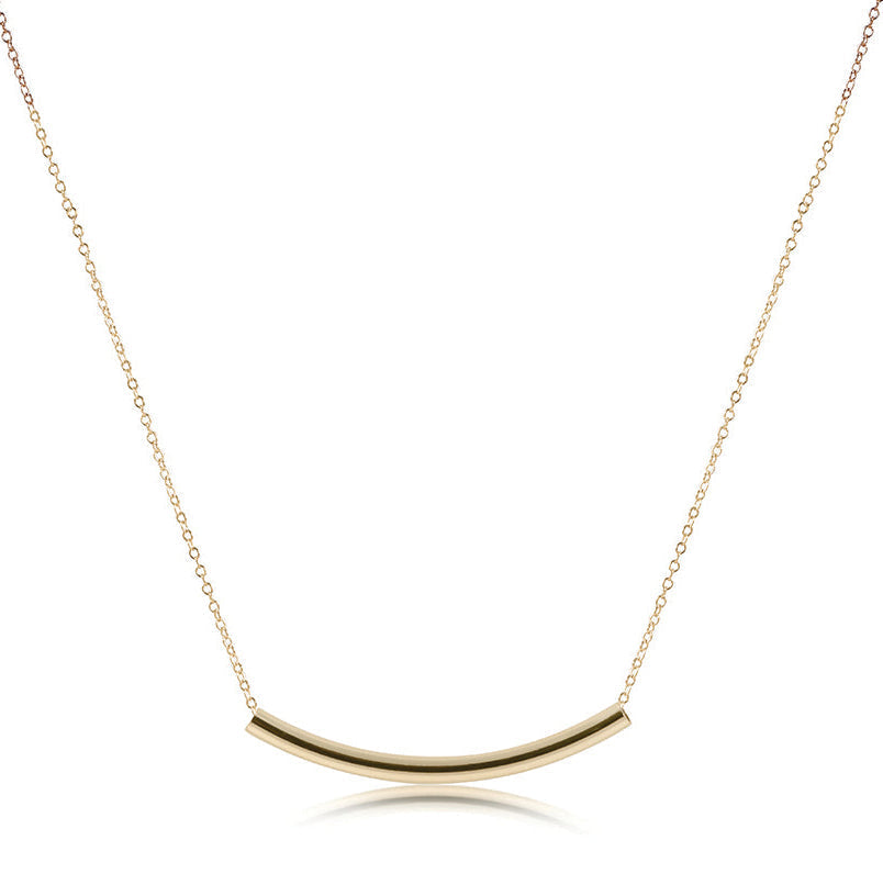 16" Necklace Gold - Bliss Bar Smooth Gold