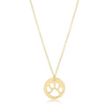 egirl 14" Necklace Gold - Paw Print Gold Disc