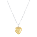 16" Necklace Mixed Metal - Love Plush Gold Charm