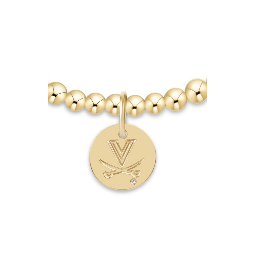 eCOLLEGIATE Classic Gold 3mm Bracelet - UVA Disc