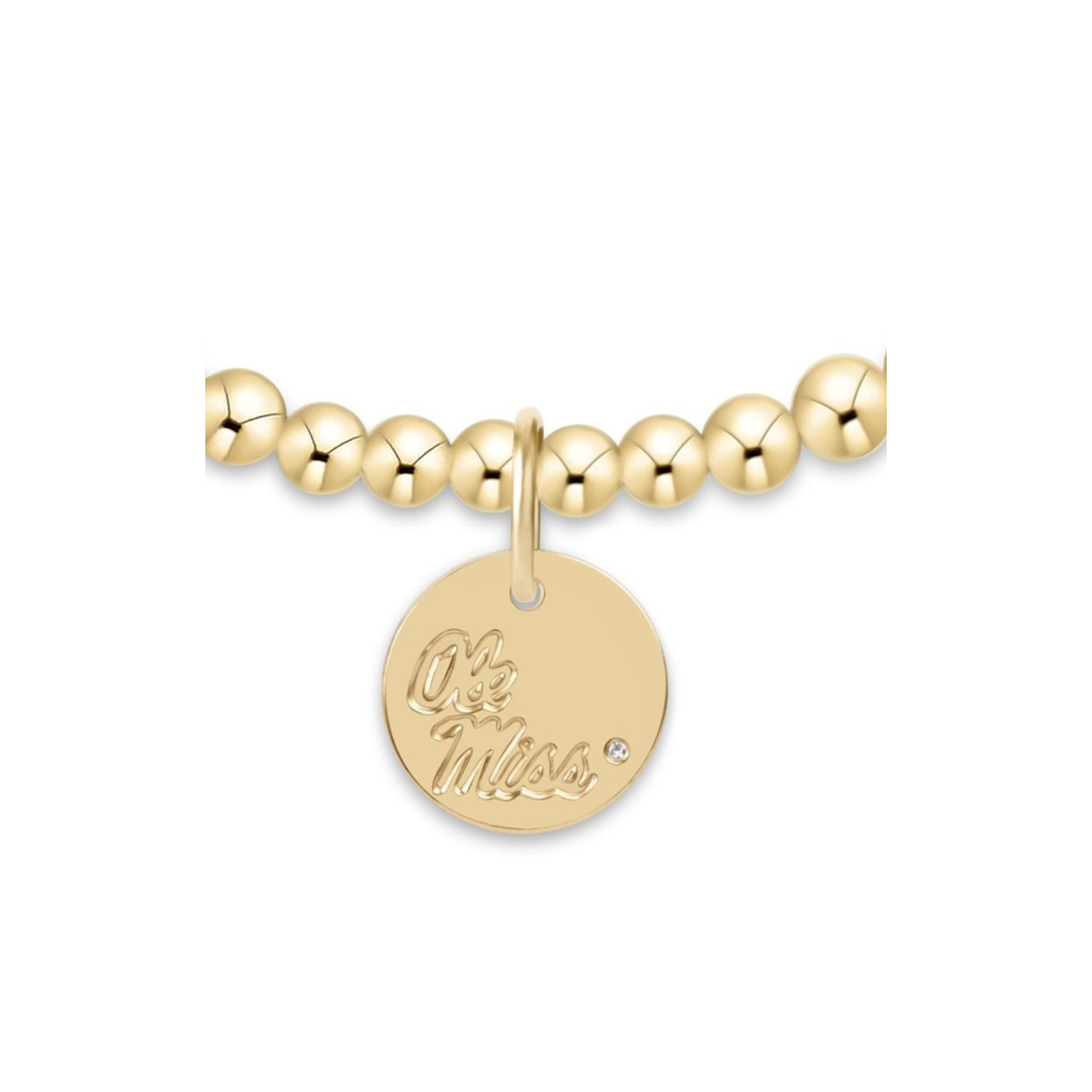 eCOLLEGIATE Classic Gold 3mm Bracelet - Ole Miss Disc