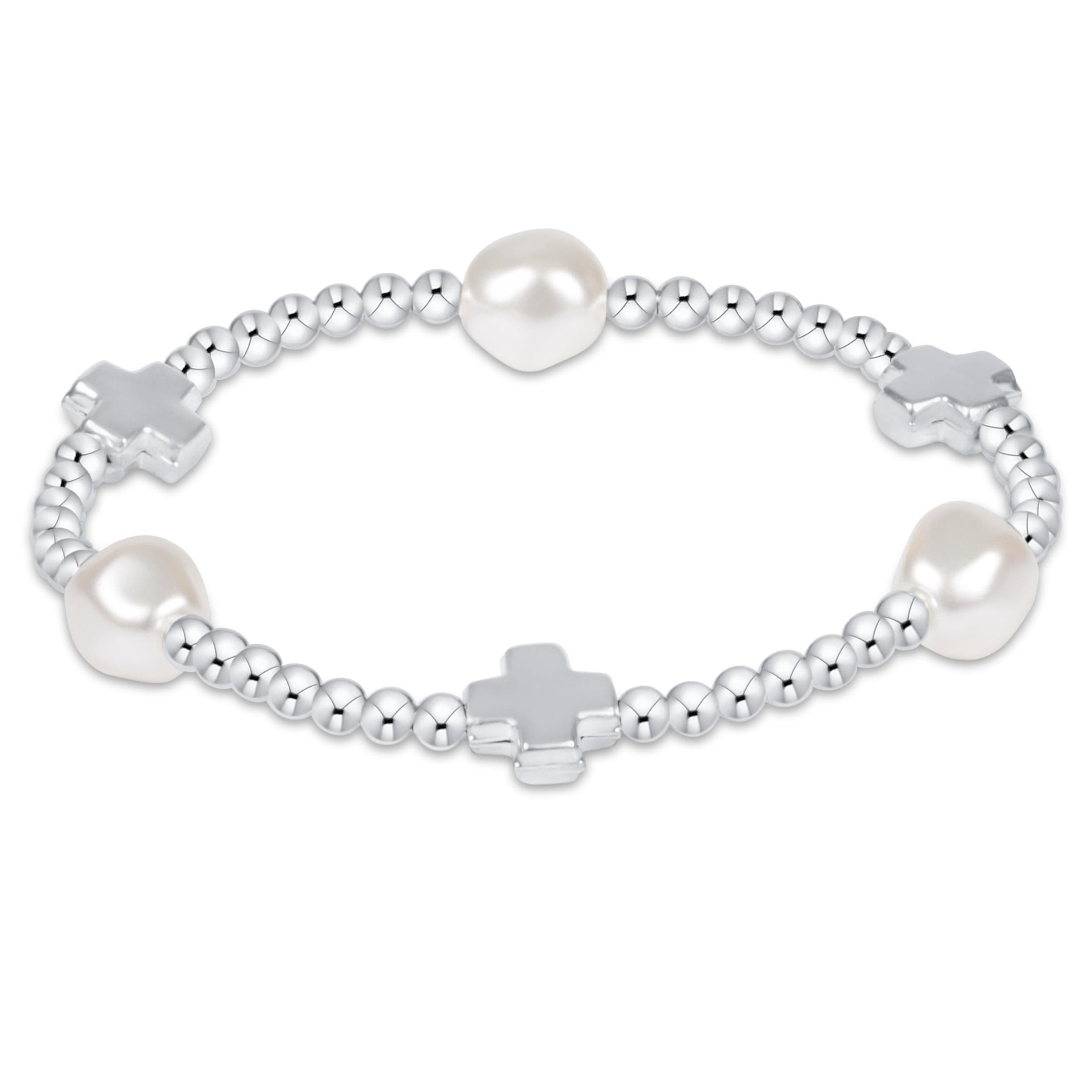 Signature Cross Sterling & Admire Pearl 3mm Sterling Bracelet