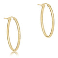 Oval Gold 1" Hoop - Textured