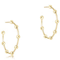 Beaded Simplicity 1.5" Post Hoop - 4mm Gold