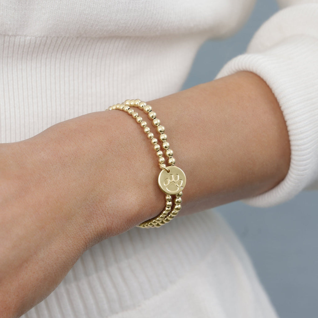 eCOLLEGIATE Classic Gold 3mm Bracelet - Clemson Disc