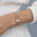 eCOLLEGIATE Classic Gold 3mm Bracelet - UGA Disc