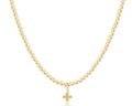 Choker Beaded - Classic Gold 3mm - Signature Cross Gold Charm
