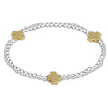 Signature Cross 3mm Mixed Metal Bracelet - Gold