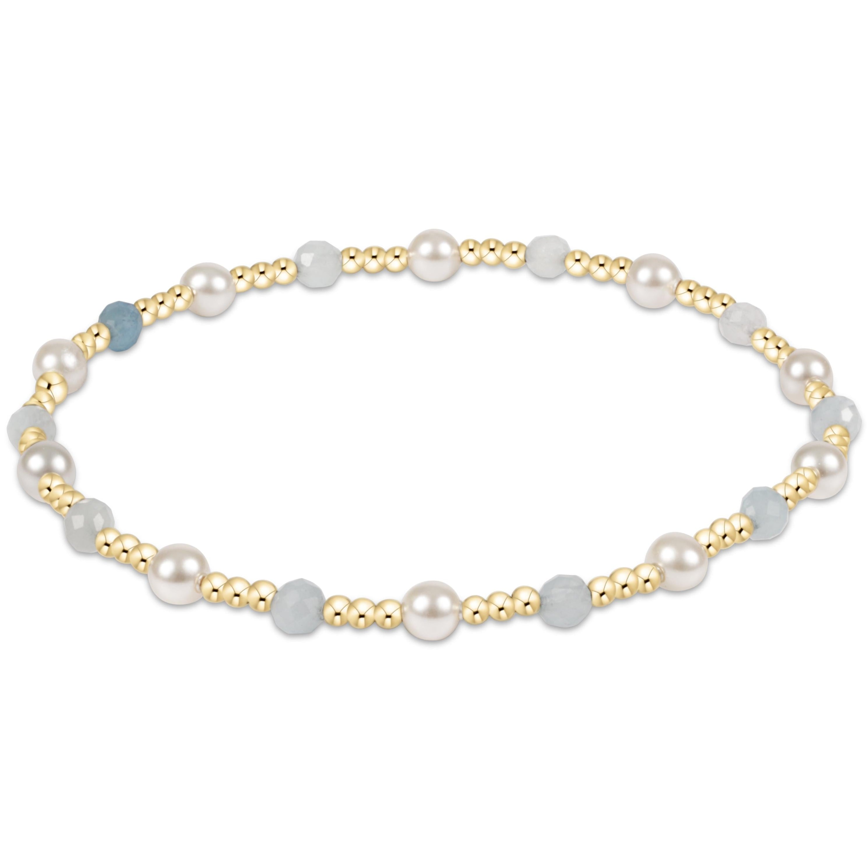 Pearl Sincerity 4mm Gem Bracelet - Aquamarine